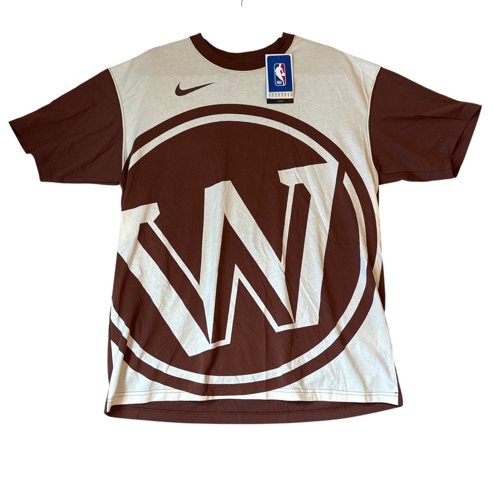 Nike NBA T-Shirt Mens Brown Cream Graphic Loose Fit NWT SIZE M